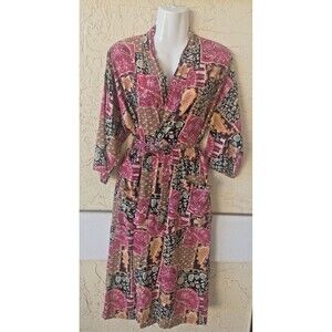 VINTAGE Sophia Morgan WIOR Patchwork Kimono Robe 70S 80S 90S Lounge Cotton Boho